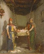 Theodore Chasseriau Scene in the Jewish Quarter of Constantine oil painting on canvas